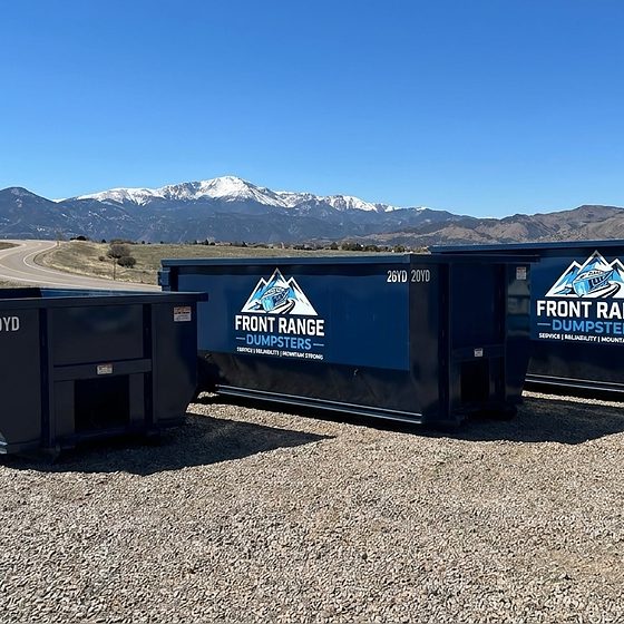 A Front Range Dumpsters 20-yard roll-off container