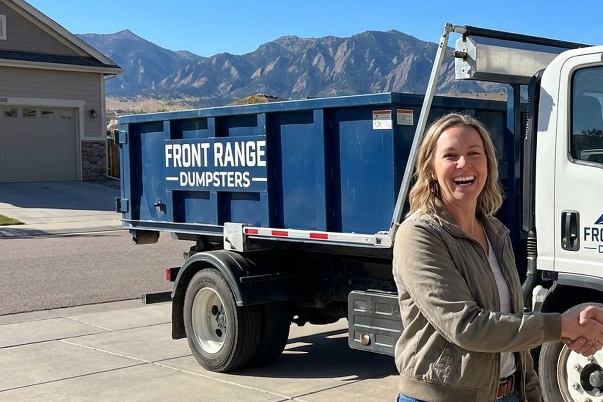 15 Yard roll-off dumpster from Front Range Dumpsters